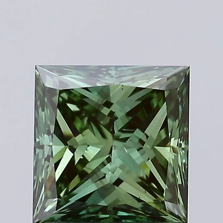 1.00ct Princess Lab Grown Diamond (Colour Fancy Vivid Green, Clarity VS2, IGI Certified)