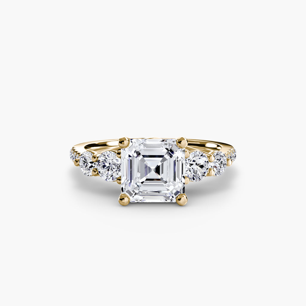 Five Stone Ring with Pavé Band
